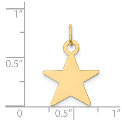 14K Gelbgold Stern Plättchen Charm