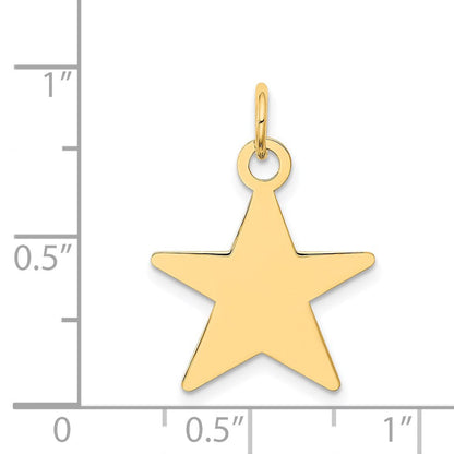 14K Gelbgold Stern-Scheiben-Charm