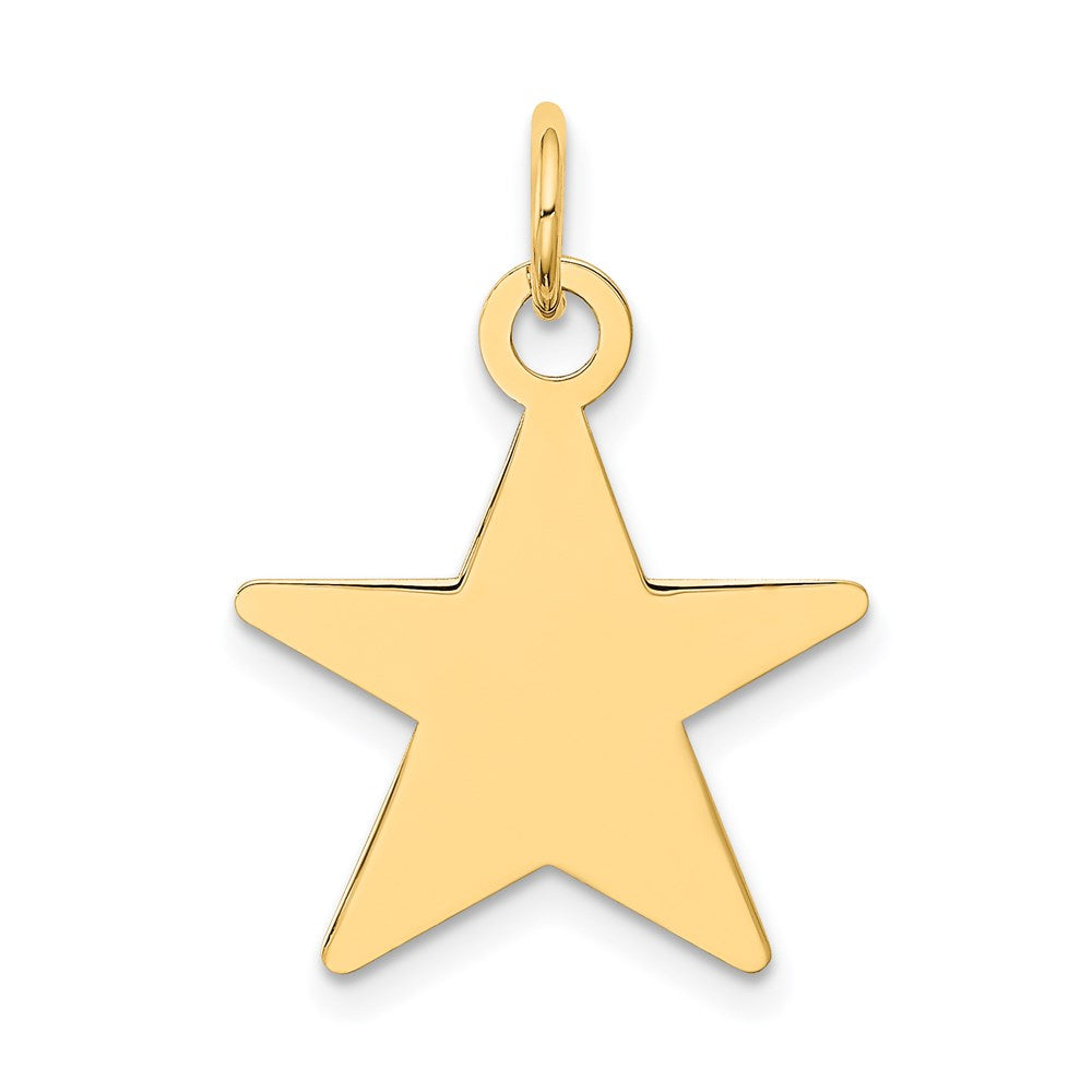 14K Gelbgold Stern-Scheiben-Charm