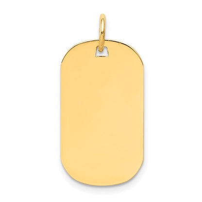 14K Gelbgold Schlicht Gravierbar Erkennungsmarke Plättchen Charm