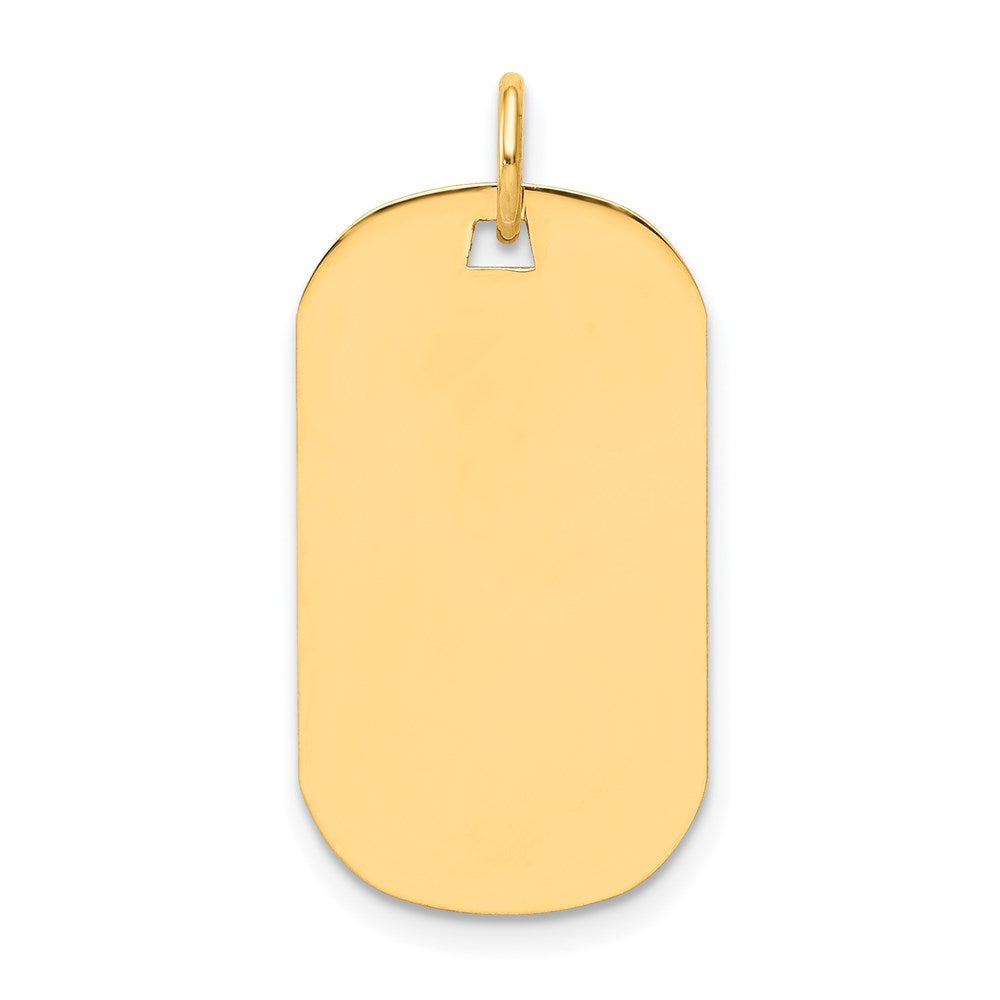 14K Gelbgold Schlicht Gravierbar Erkennungsmarke Plättchen Charm