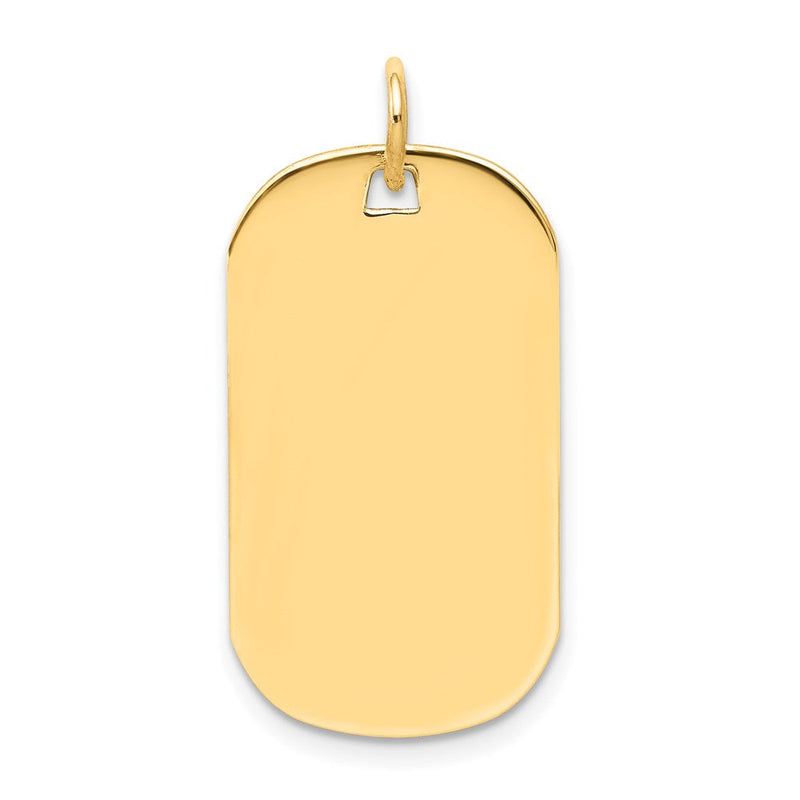 14K Gelbgold Schlicht Gravierbar Erkennungsmarke Plättchen Charm