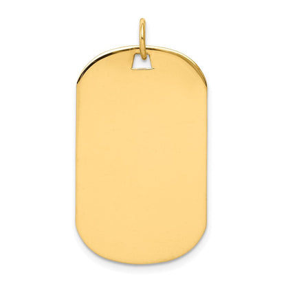 14K Gelbgold Schlicht Gravierbar Erkennungsmarke Plättchen Charm