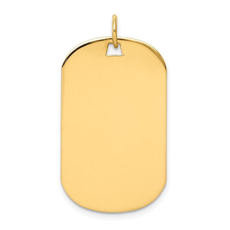 14K Gelbgold Schlicht Gravierbar Erkennungsmarke Plättchen Charm
