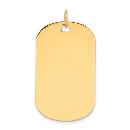14K Gelbgold Schlicht Gravierbar Erkennungsmarke Plättchen Charm