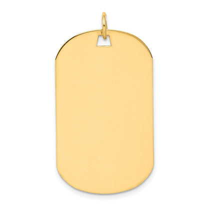 14K Gelbgold Schlicht Gravierbar Erkennungsmarke Plättchen Charm