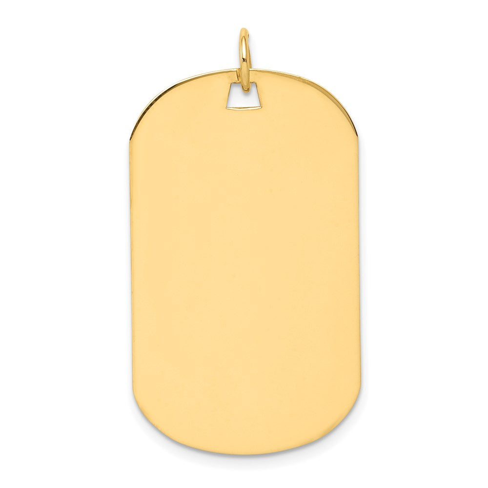 14K Gelbgold Schlicht Gravierbar Erkennungsmarke Plättchen Charm