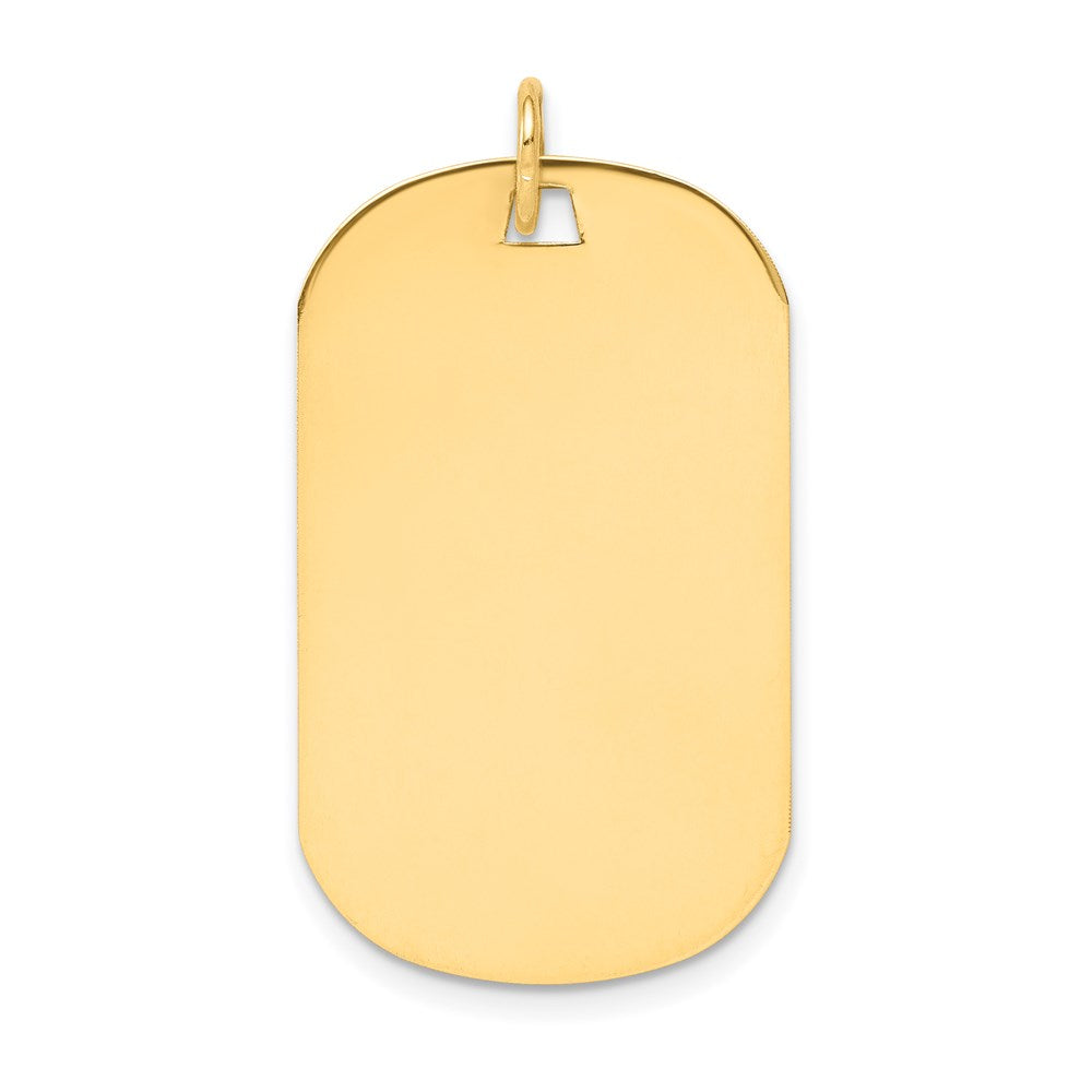 14K Gelbgold Schlicht Gravierbar Erkennungsmarke Plättchen Charm
