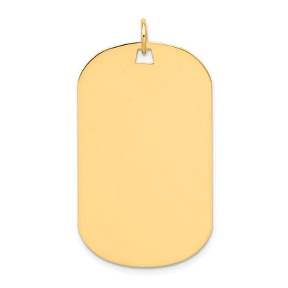 14K Gelbgold Schlicht Gravierbar Erkennungsmarke Plättchen Charm