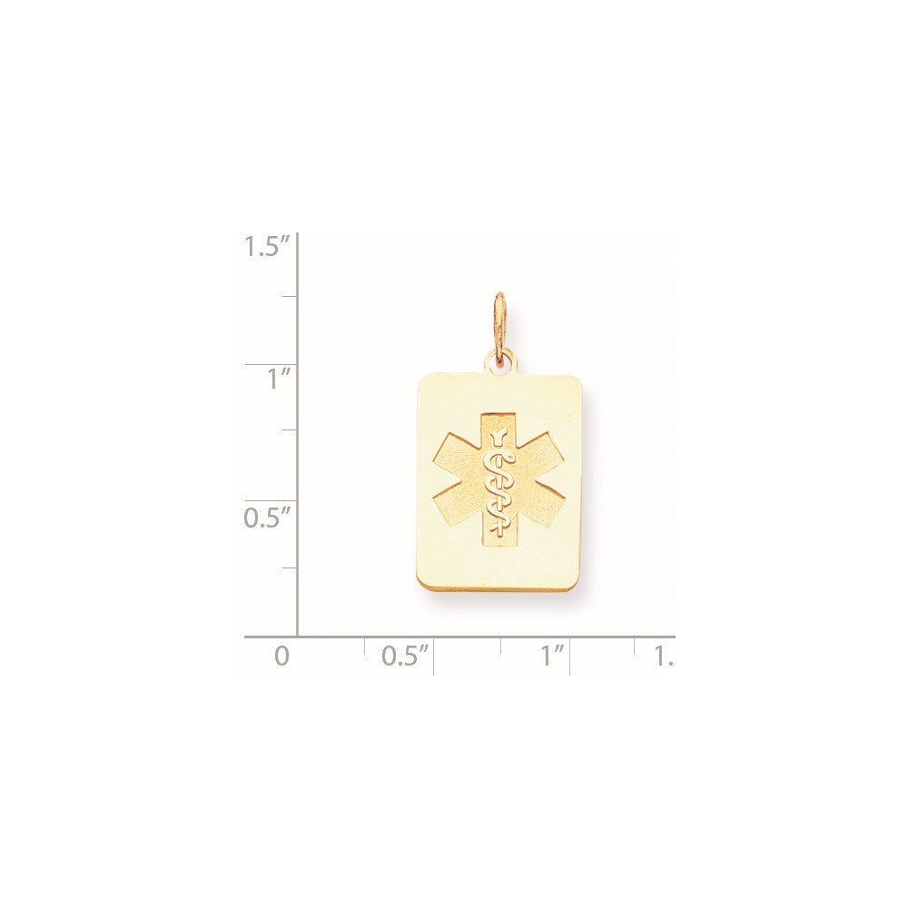 14K Gelbgold Medizinischer Schmuck-Anhänger, nicht emailliert