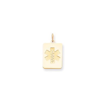 14K Gelbgold Medizinischer Schmuck-Anhänger, nicht emailliert