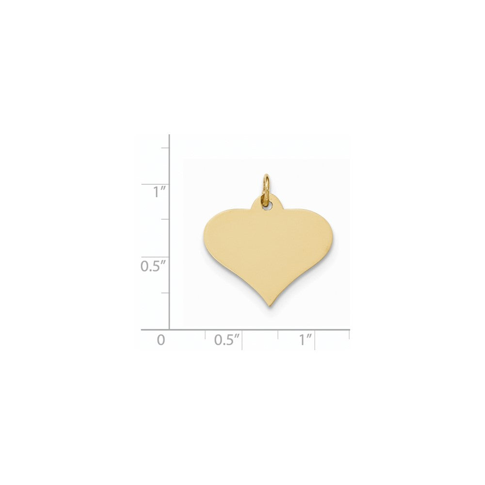 14 K Gelbgold Schlichter Charm mit gravierbarer Herzscheibe, .027 Gauge