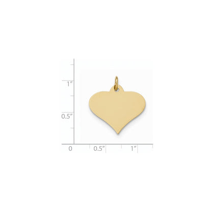 14 K Gelbgold Schlichter Charm mit gravierbarer Herzscheibe, .027 Gauge