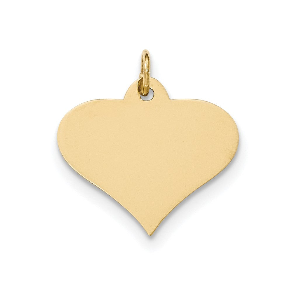 14 K Gelbgold Schlichter Charm mit gravierbarer Herzscheibe, .027 Gauge