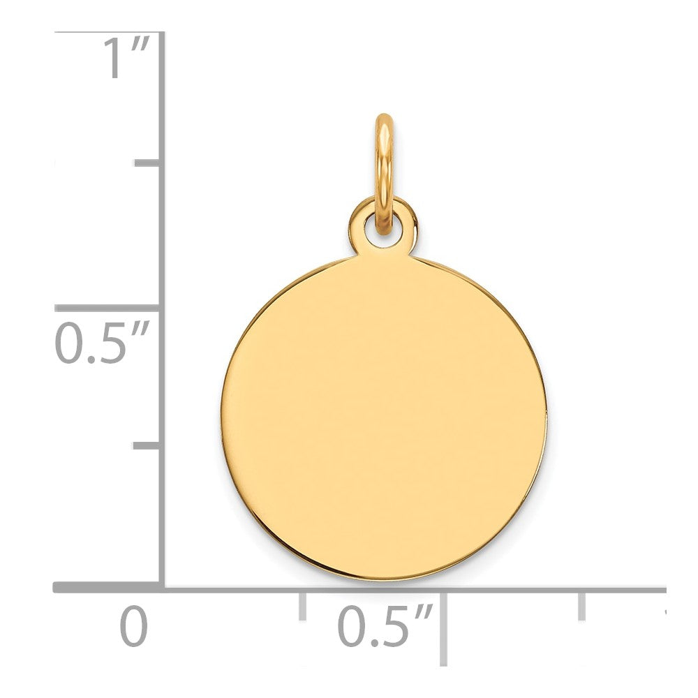 10K Gelbgold Schlicht.013 Stärke Kreisförmig Gravierbar Plättchen Charm