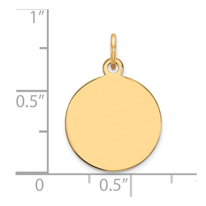 10K Gelbgold Schlicht.018 Stärke Kreisförmig Gravierbar Plättchen Charm