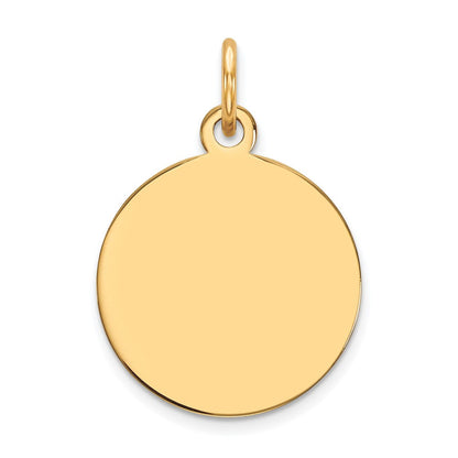 10K Gelbgold Schlicht.032 Stärke Kreisförmig Gravierbar Plättchen Charm