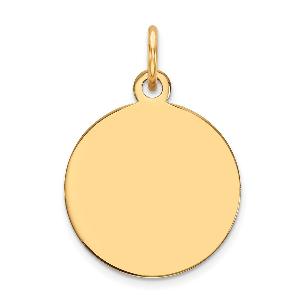 10K Gelbgold Schlicht.013 Stärke Kreisförmig Gravierbar Plättchen Charm