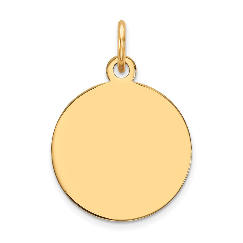 10K Gelbgold Schlicht.013 Stärke Kreisförmig Gravierbar Plättchen Charm