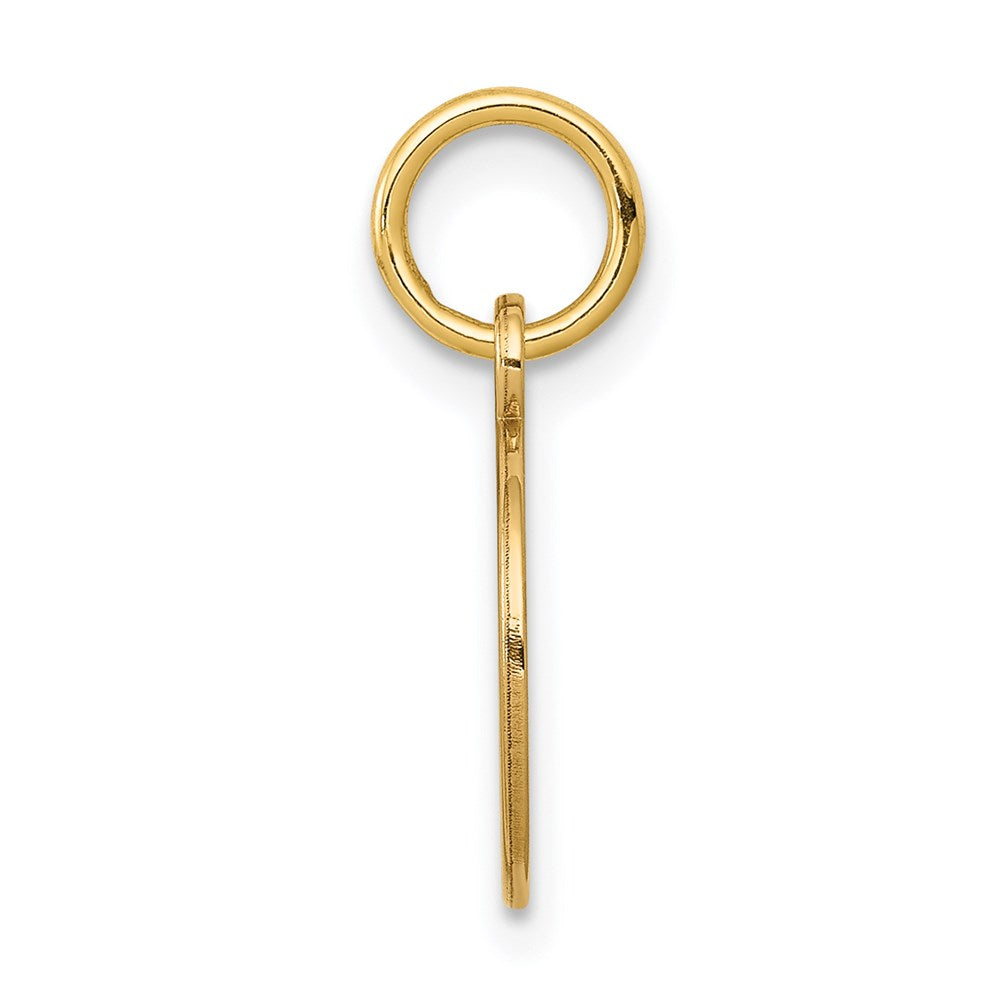 14K Gelbgold 14K mit Emaille.027 Stärke Kreisförmig Gravierbar Plättchen Charm