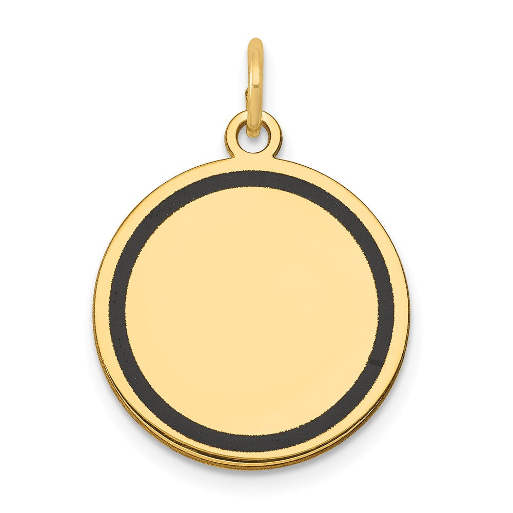 14 K Gelbgold mit Emaille, 0,027 Gauge, runder gravierbarer Scheiben-Charm