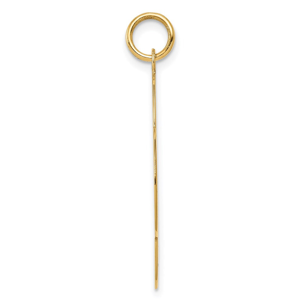 14K Gelbgold Schlichter Gravierbarer Quadrafoil-Scheiben-Charm, 0,027 Gauge