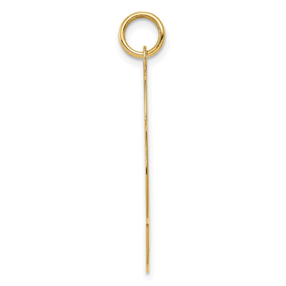 14K Gelbgold Schlichter Gravierbarer Quadrafoil-Scheiben-Charm, 0,027 Gauge