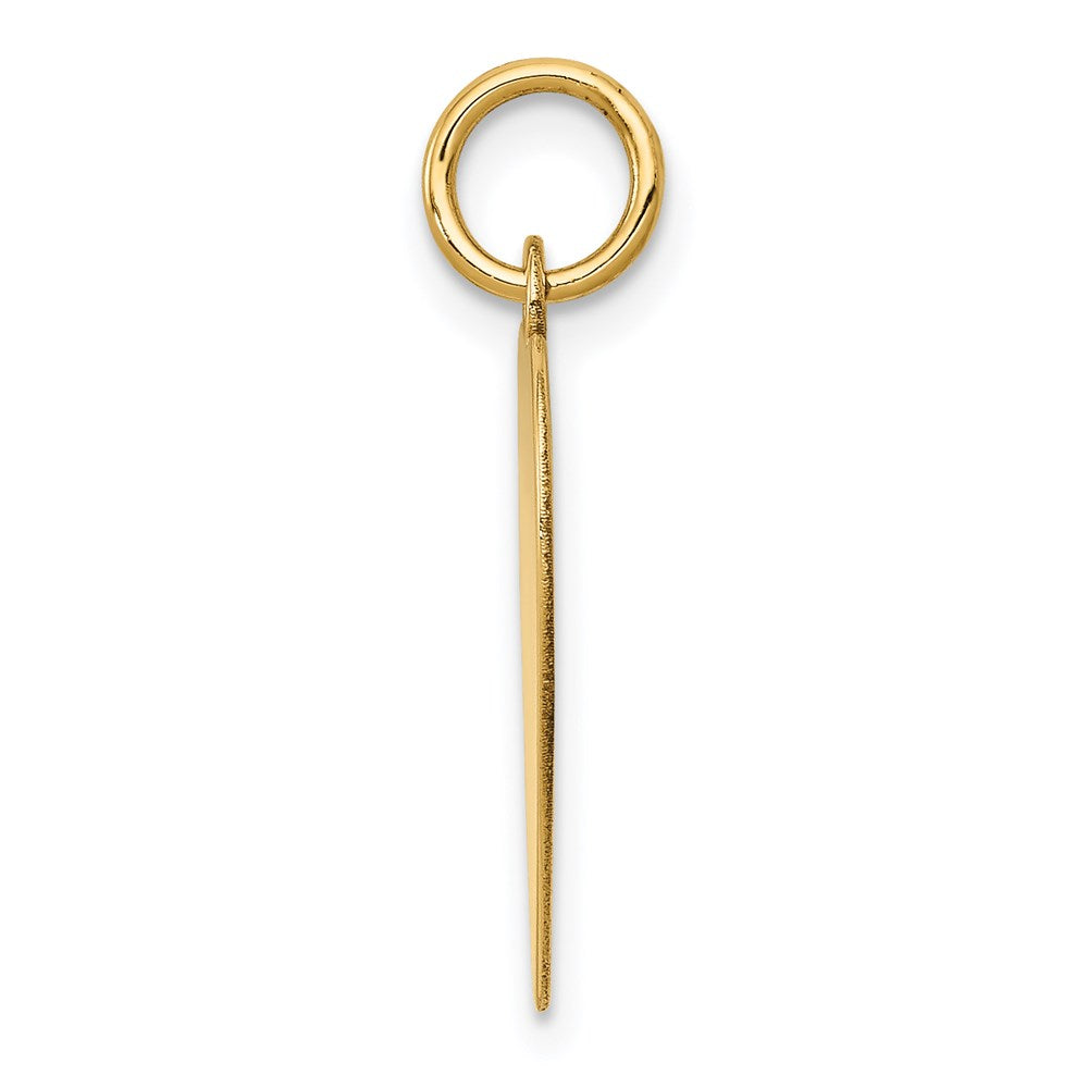 14K Gelbgold Schlicht Herz Gravierbar Plättchen Charm