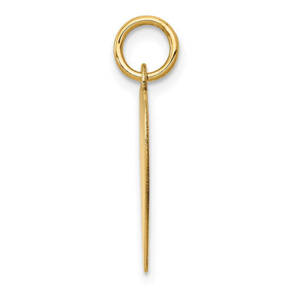 14K Gelbgold Schlicht Herz Gravierbar Plättchen Charm