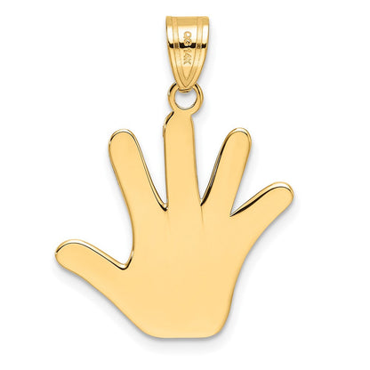 14K Gelbgold Emaille-Anhänger "Autismus-Handabdruck