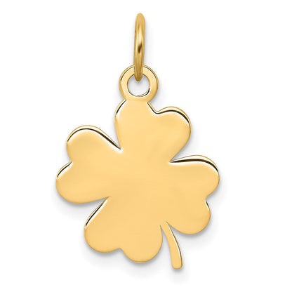 14K Gelbgold 14K Schlicht.018 Stärke Gravierbar Klee Plättchen Charm