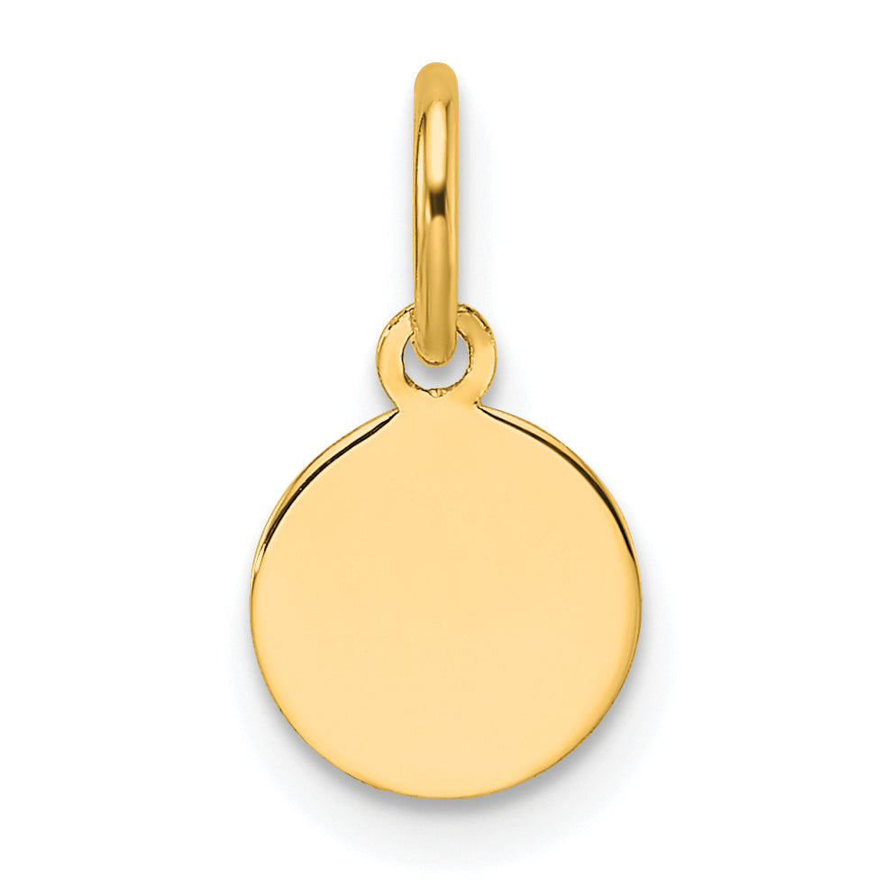 10K Gelbgold Schlicht.013 Stärke Kreisförmig Gravierbar Plättchen Charm