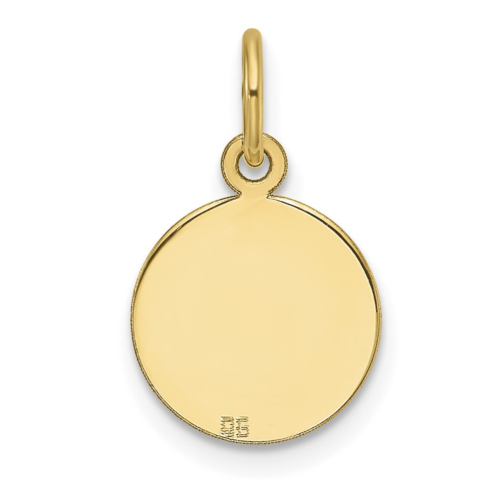 14K Gelbgold Schlicht Kreisförmig Gravierbar Plättchen Charm
