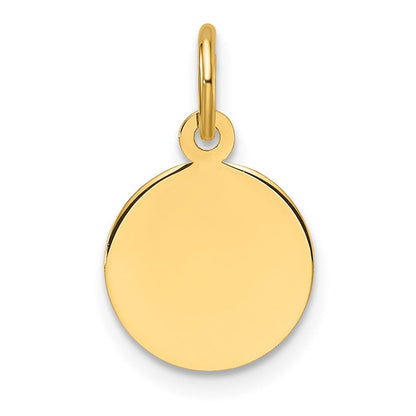 10K Gelbgold Schlicht.018 Stärke Kreisförmig Gravierbar Plättchen Charm