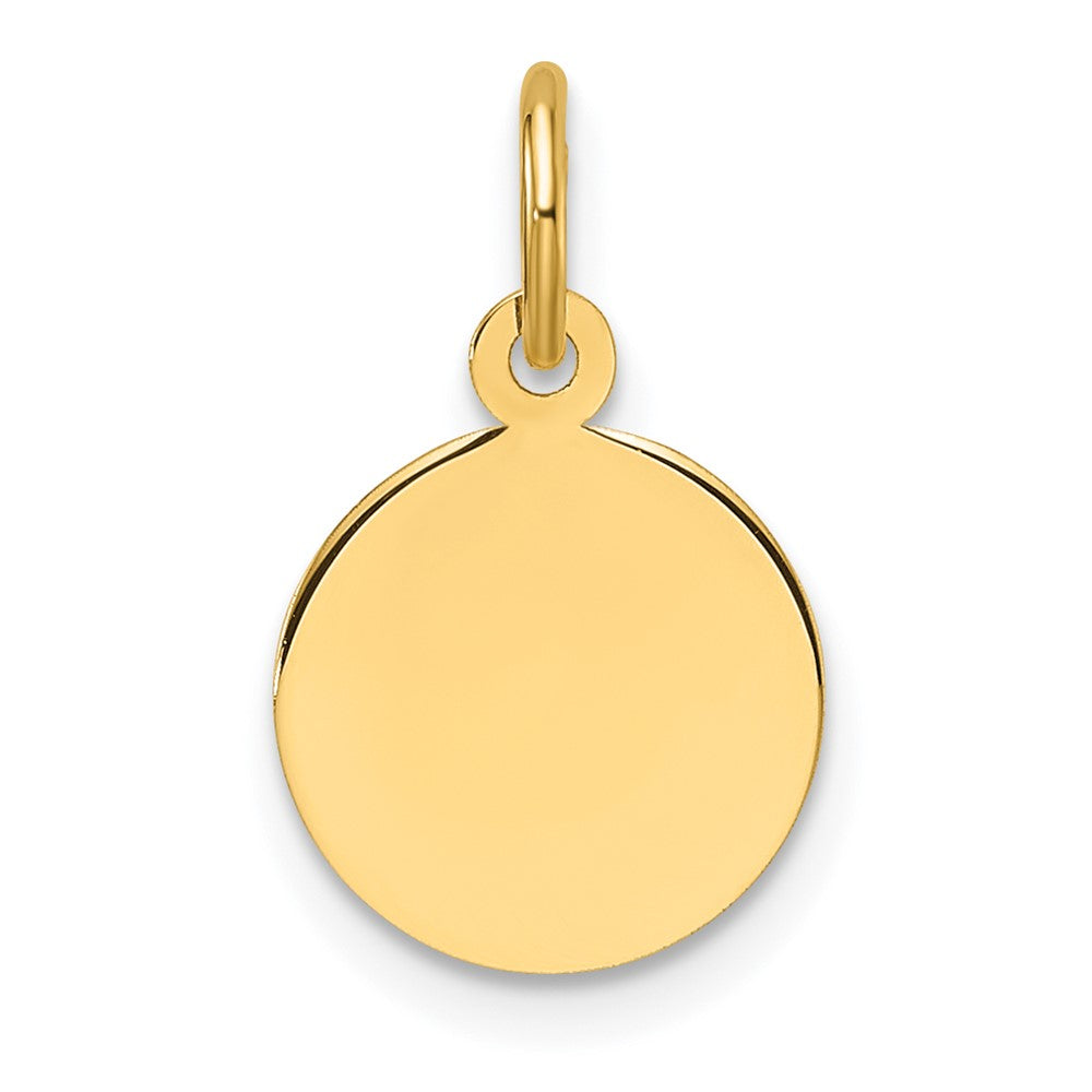 10K Gelbgold Schlicht.013 Stärke Kreisförmig Gravierbar Plättchen Charm