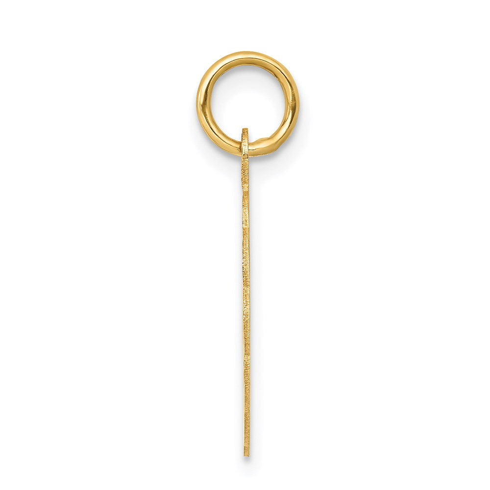 14K Gelbgold 14K Mädchen Kopf Auf.013 Stärke Gravierbar Gewellt Plättchen Charm