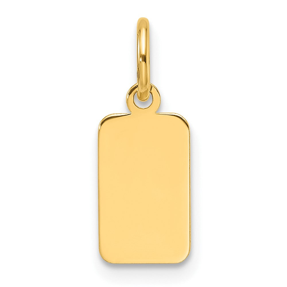 14K Gelbgold Schlicht Gravierbar Rectangular Plättchen Charm