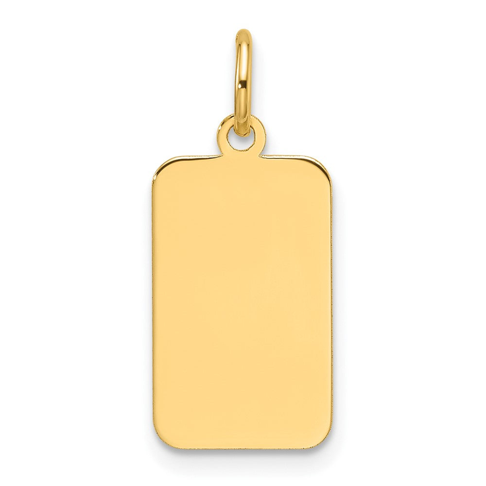 14K Gelbgold Schlicht Gravierbar Rectangular Plättchen Charm