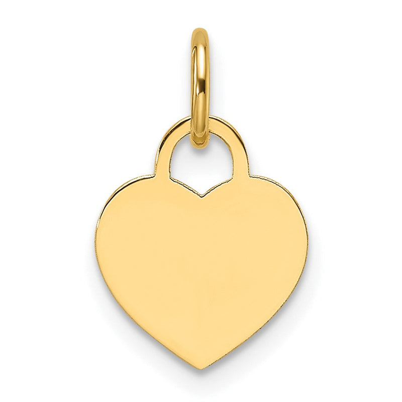 14K Gelbgold Klein Gravierbar Herz Charm