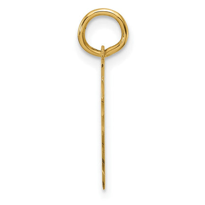 14K Gelbgold Geätzt Gravierbar Herz Plättchen Charm