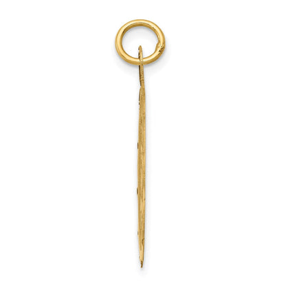 14K Gelbgold Charm mit Mädchenkopf auf gravierbarer, geschweifter Scheibe, 0,018 Gauge