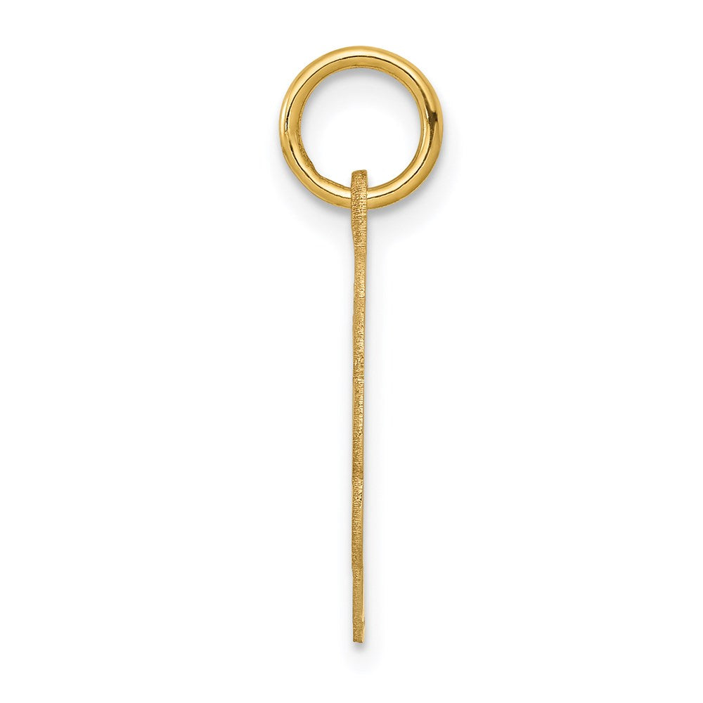 14K Gelbgold Junge Kopf auf Gravierbar Gewellt Plättchen Charm
