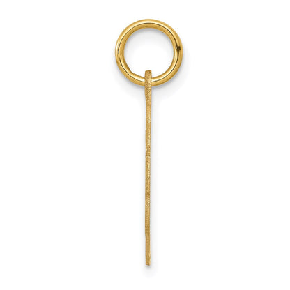 14K Gelbgold Junge Kopf auf Gravierbar Gewellt Plättchen Charm