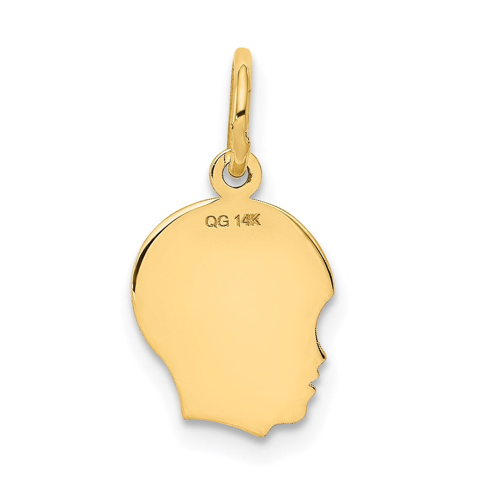 14K Gelbgold 14K.013 Depth Gravierbar Junge Kopf Charm