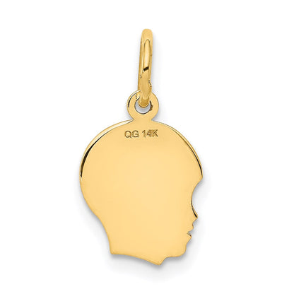 14K Gelbgold 14K.013 Depth Gravierbar Junge Kopf Charm