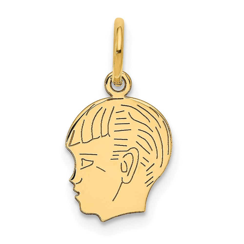 14K Gelbgold 14K.013 Depth Gravierbar Junge Kopf Charm