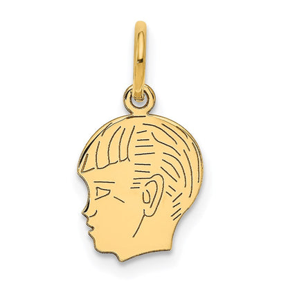 14K Gelbgold 14K.013 Depth Gravierbar Junge Kopf Charm
