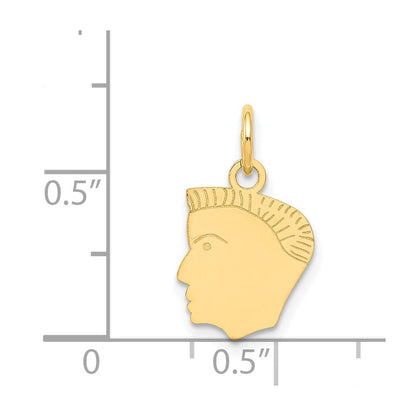 14K Gelbgold 14K.013 Depth Gravierbar Junge Kopf Charm