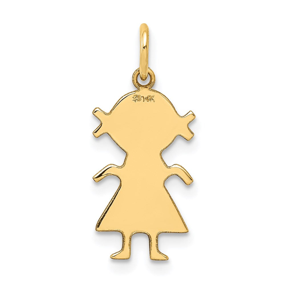 14K Gelbgold 14K.011 Depth Gravierbar Mädchen Charm