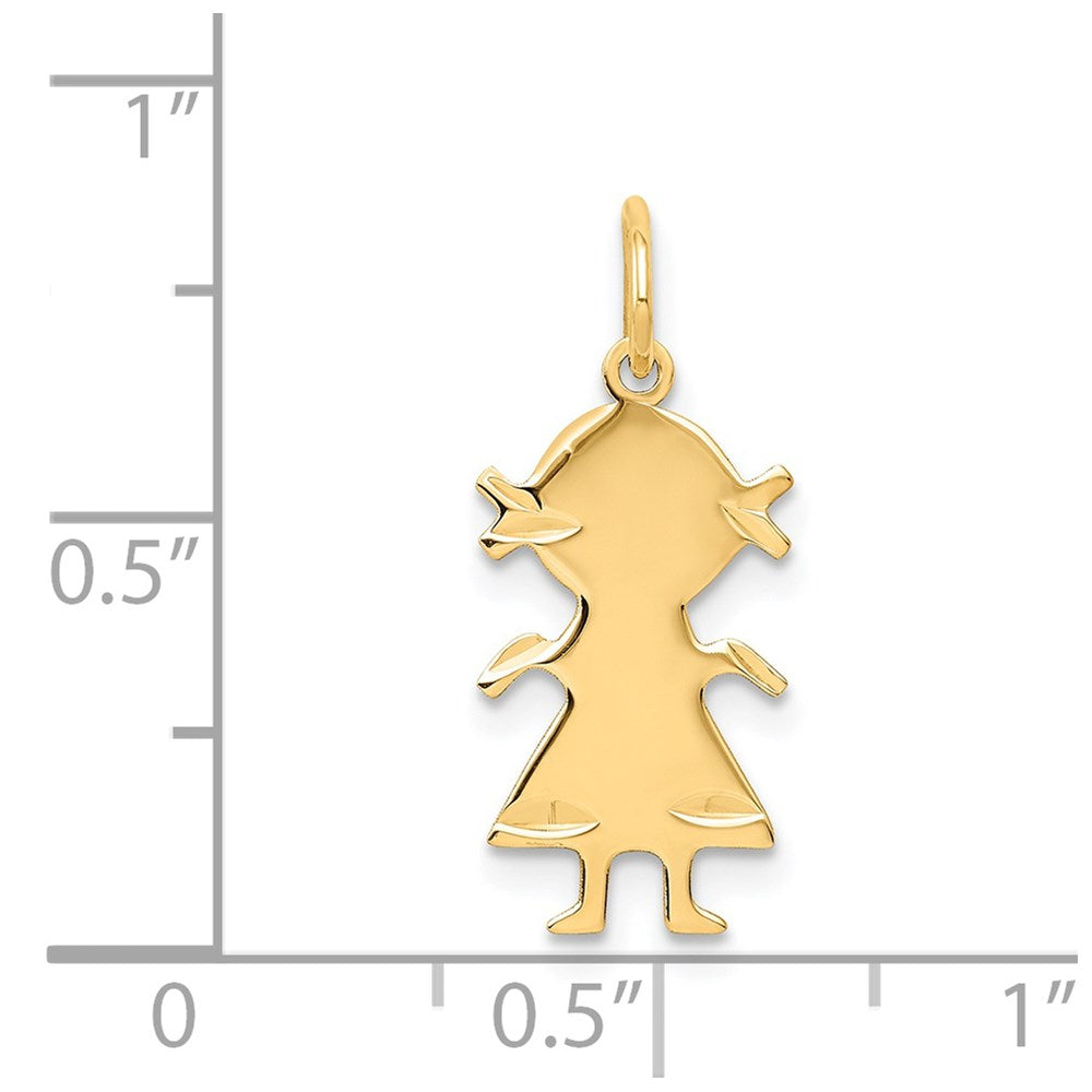 14K Gelbgold 14K.011 Depth Gravierbar Mädchen Charm